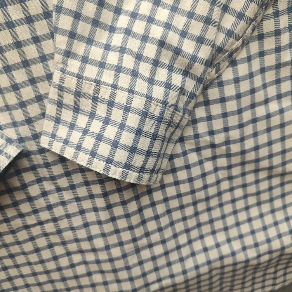 Wrangler Authentics Men's‎ Blue Check Button Up Shirt XLT Long Sleeve